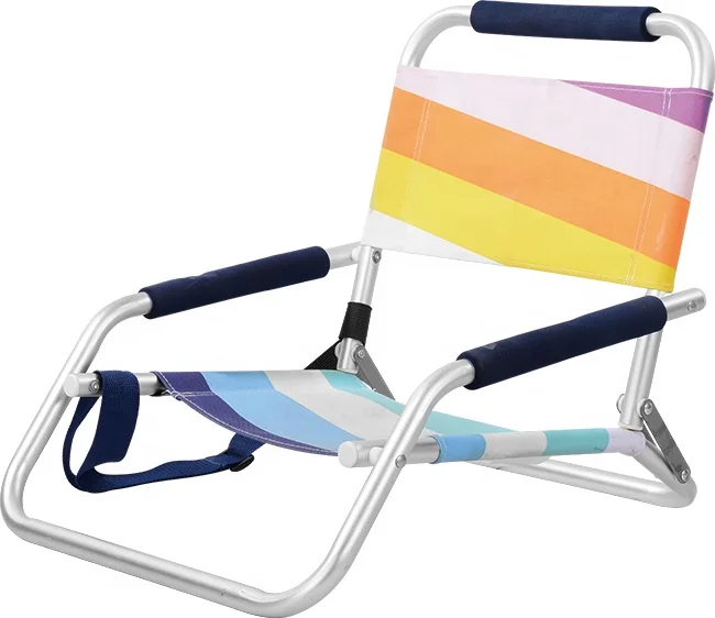 
Foldable metal frame camping beach seat with shoulder beach chair 