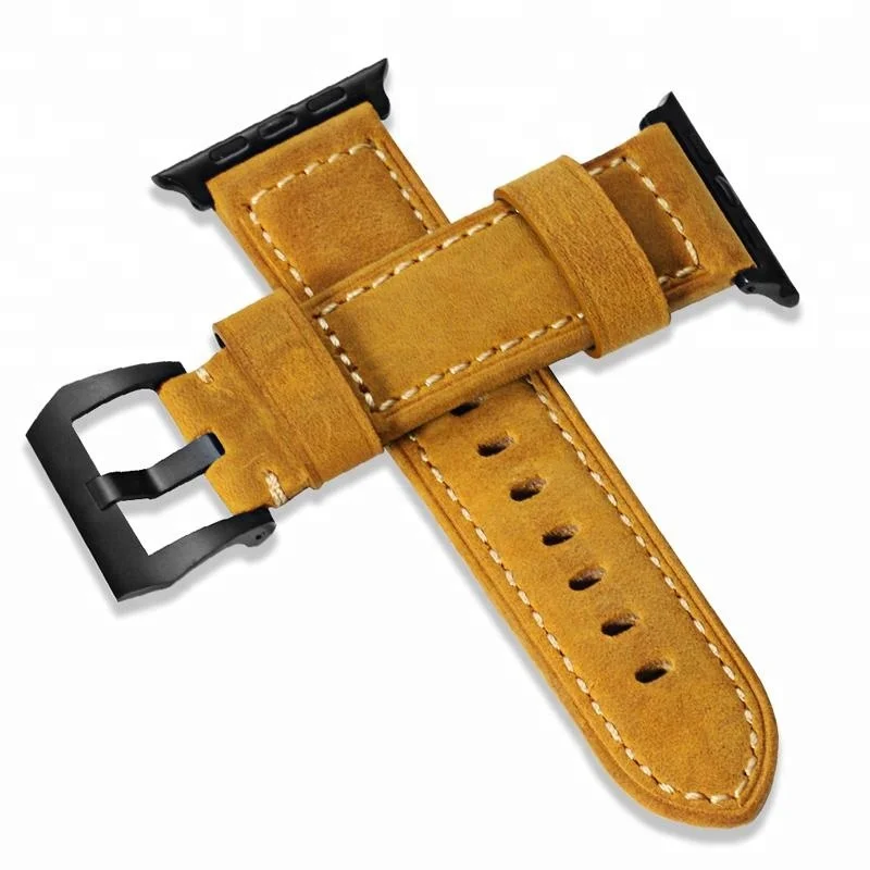 

Handmade Watch Band Vintage Calf Leather Strap Watch For Apple Watch