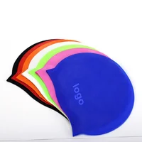 

Popular High Quality Custom Logo Silicone Swim Cap Silicone Long Hair Swim Hats For Men Women