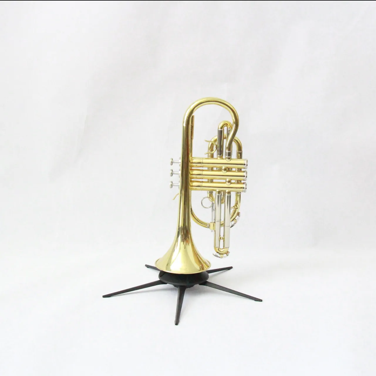 
Professional Bb tone SS valves Brass body Gold Lacquered Cornet 