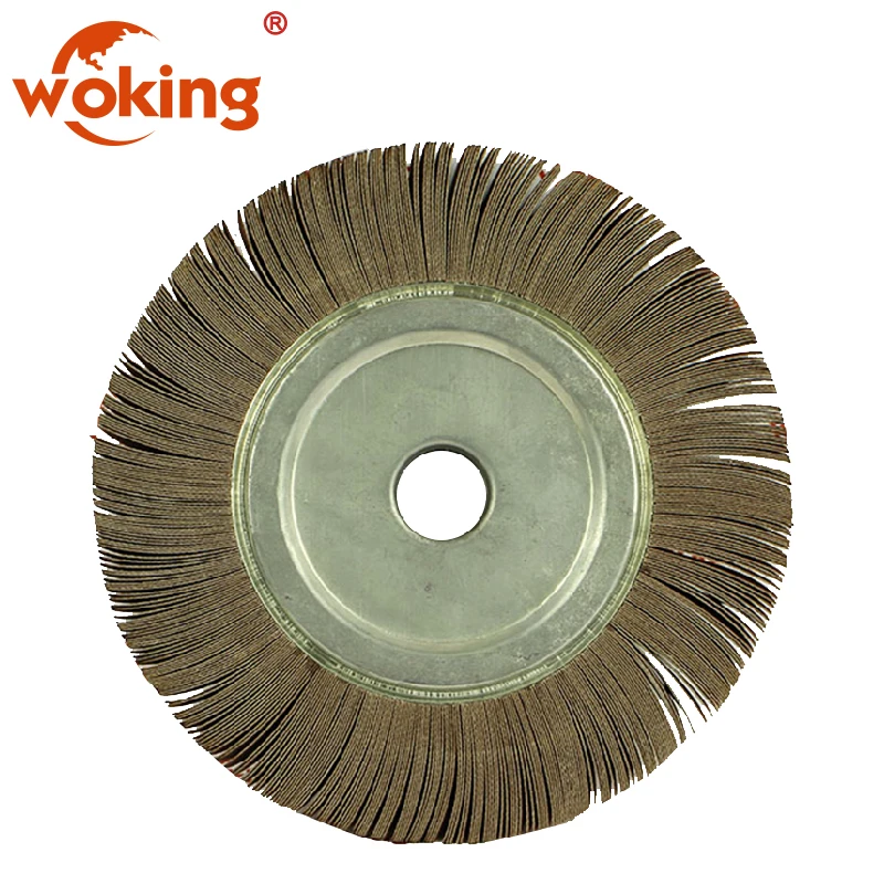Satin Finish 4/" Wheel Aluminum Oxide Medium Grade 3 Ply Matt Brush Buff Wheel