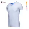 tight custom men's V neck muscle stretch plain t shirt wholesale
