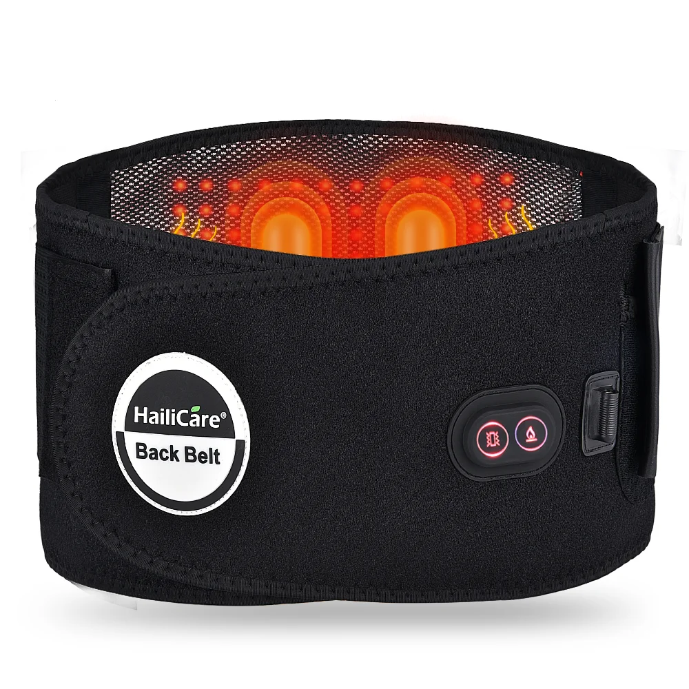 

Hailicare Infrared Waist Massage Belt Heating Therapy Back Support Brace Lumbar Spine Correction Belt, Black