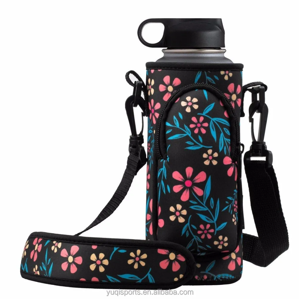 Neoprene Flask Bottle Holder With Shoulder Strap Buy Water Bottle Holder,Insulated Water