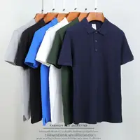 

Polo T-shirt Men Summer Business Casual Solid Color Breathable Mens Polo Shirts Cotton Turn Down Collar T Shirt for Men