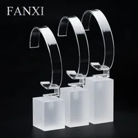 

Wholesale factory custom matte jewellery bracelet display stand exhibitor organizer bangle c-ring frosted acrylic watch display