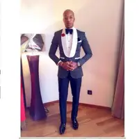 

2020 hot sale Groomsmen Shawl Lapel Groom Tuxedos African Men's Suits set Wedding Best Man Blazer for men MMA199