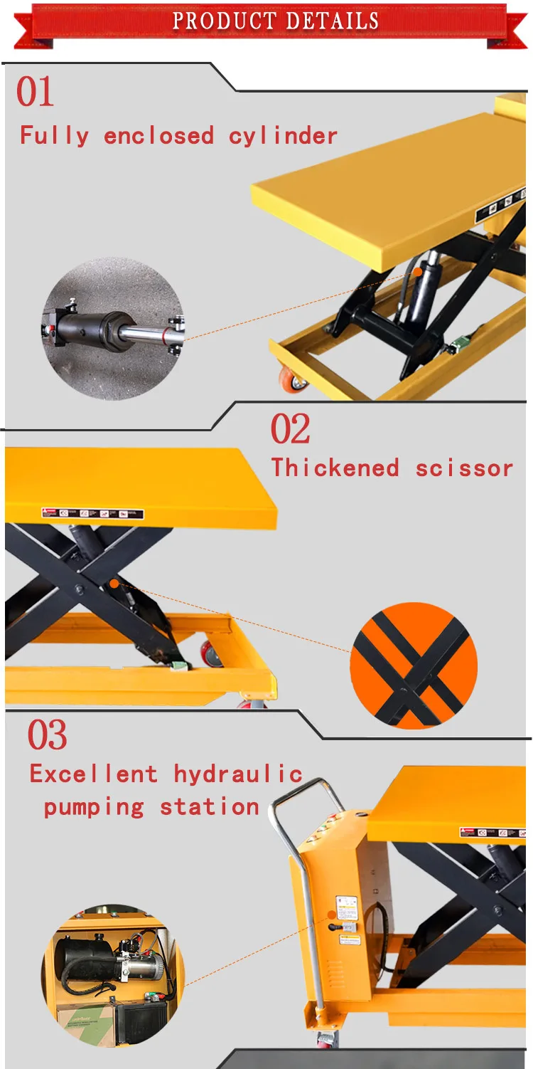 1 ton electric lift table manufacturer double shear hydraulic platform