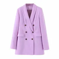 

Basic design purple color long sleeve women blazers fashion jackets for autumn/spring