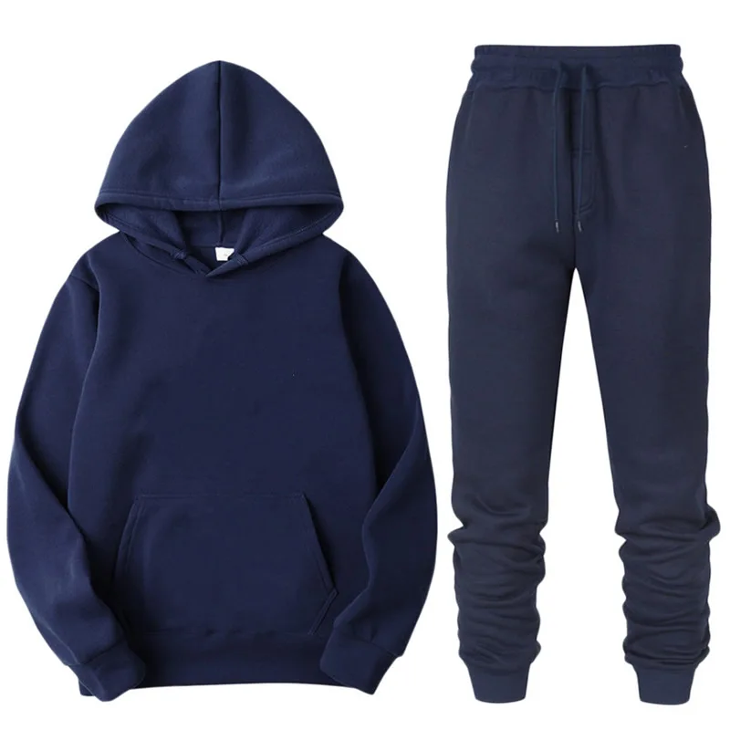Custom Blank Men's Pullover Casual Gym Sports Sweatpants And Hoodie Set ...