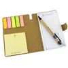 Eco ballpen custom cover printing sticky index sticky notepad book Red/black/kraft paper cover Sticky memo pad
