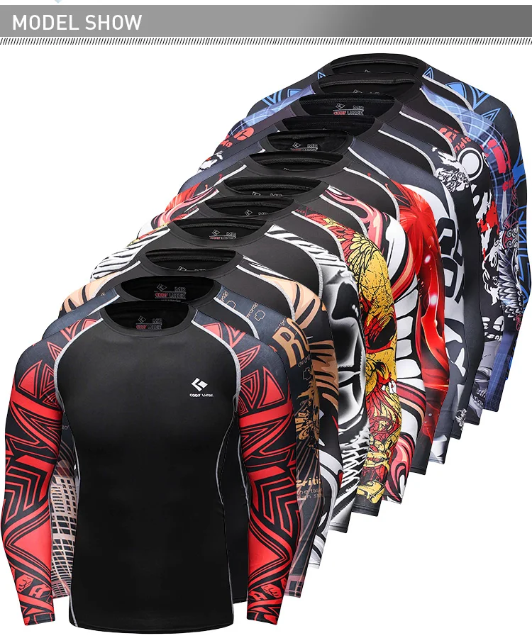 Cody Lundin tattoo design mma rash guard sublimated long sleeve mens sportswear rashguard