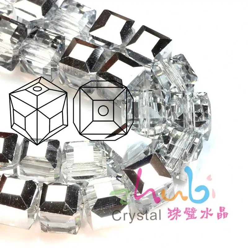 

Special plating color square cube glass beads jewelry using, Colors avaliable more than 50,choose from color cards