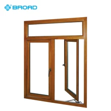 Новейший балкон дизайн окна дерево одетый алюминиевый корпус окна