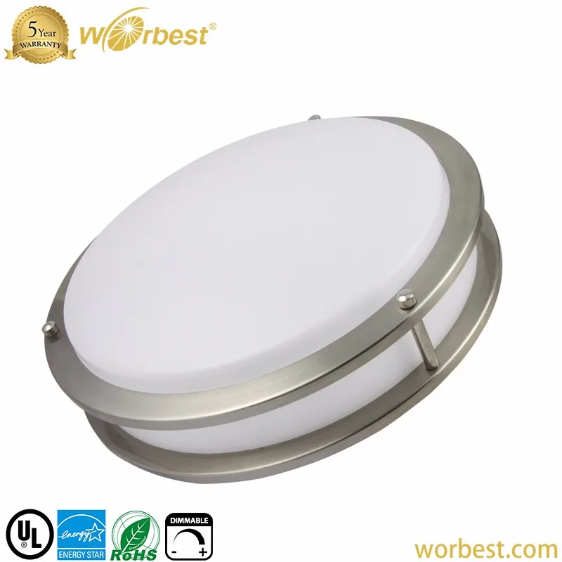 Round White Doublering Series Low Flicker Noise Free Ceiling Light Led Flush Mount Fixture