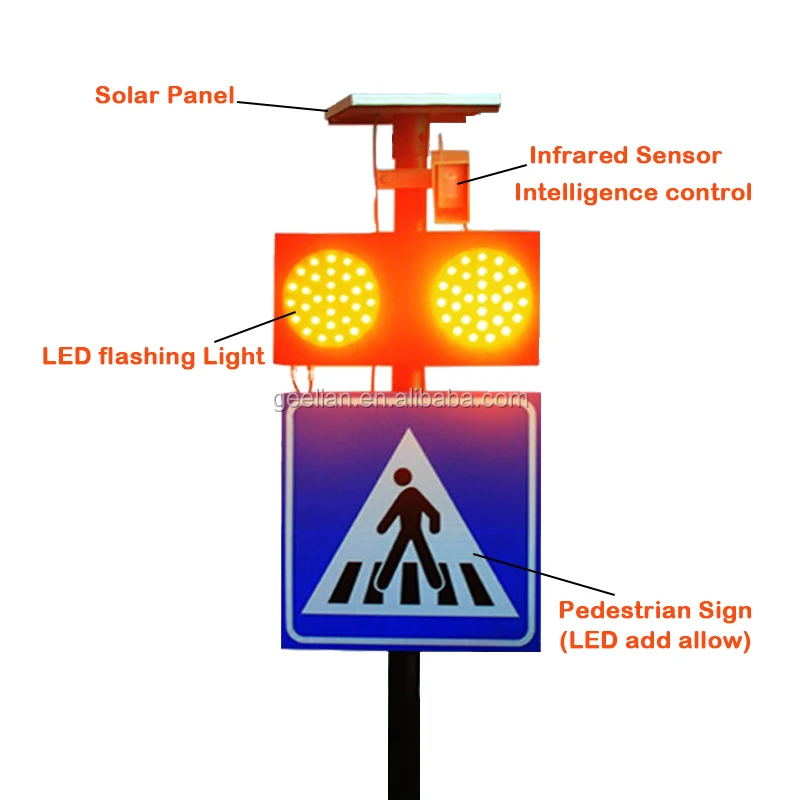 Pedestrian Crossing Light Infrared Sensor Solar Pedestrian Sign Buy