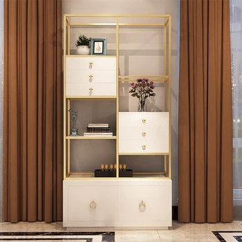 Stainless Steel Book Shelves Modern Tall Thin Gold Frame