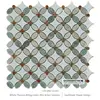 Red Mix Thassos White And Ming Green Marble Mosaic Patterns Wall Flower Tiles Kitchen
