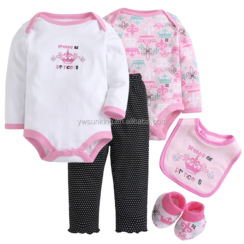 100 Cotton Colorful Long Sleeve Baby Clothing Sets Kids Winter Clothes