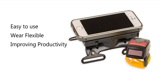 Generalscan Android Barcode Scanner R1000BT-Pro with AB1000 1D Laser Wireless Bluetooth/USB Wearable Ring Barcode Scanner (GS07)