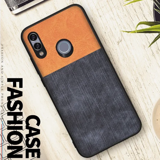 

Phone Case Custom denim cloth Leather Mobile Phone Case For huawei y9 2019, Black brown blue red green pink