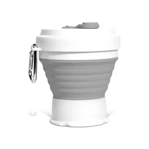 Image of 350ml reusable travel collapsible silicone coffee mug portable folding coffee cup