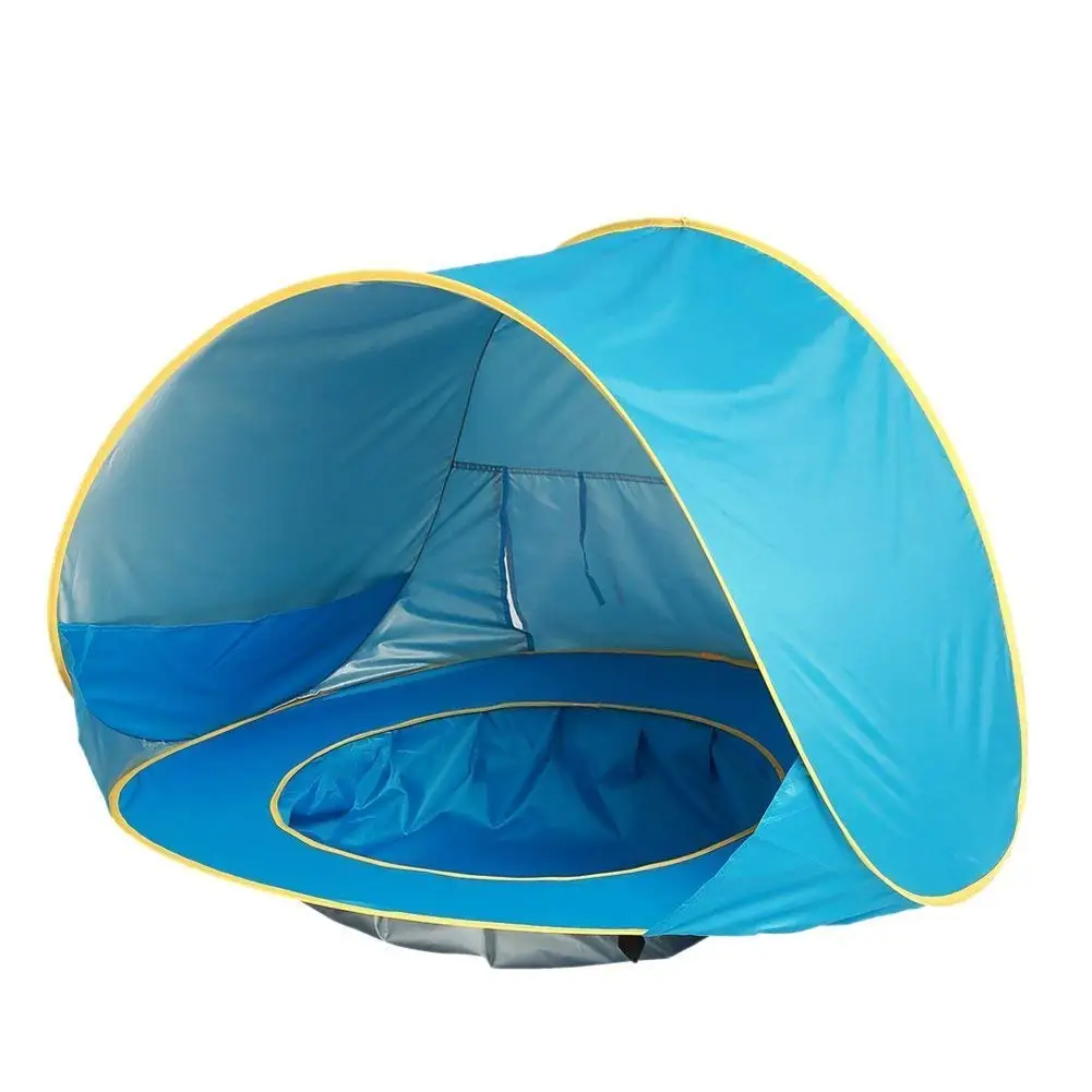 Baby Beach Tent,Oummit Pop-up Baby Tent with Beach Pool Automatic Foldable Portable Tent Sun Protection Anti UV Very Suitable for Beach Holidays.