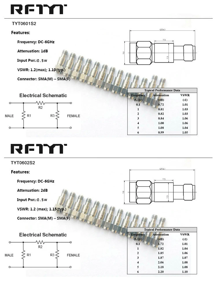 RFTYT DC-6G RF Attenuator