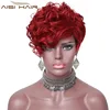 Aisi Hair New Style Short Synthetic Red Curly Pixie Cut Wig