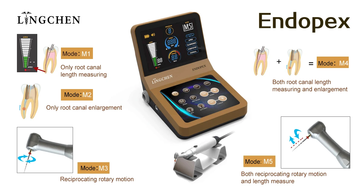 Dental Apex Locator With Endo Motor Root Canal Unit With 9 Memory Gram