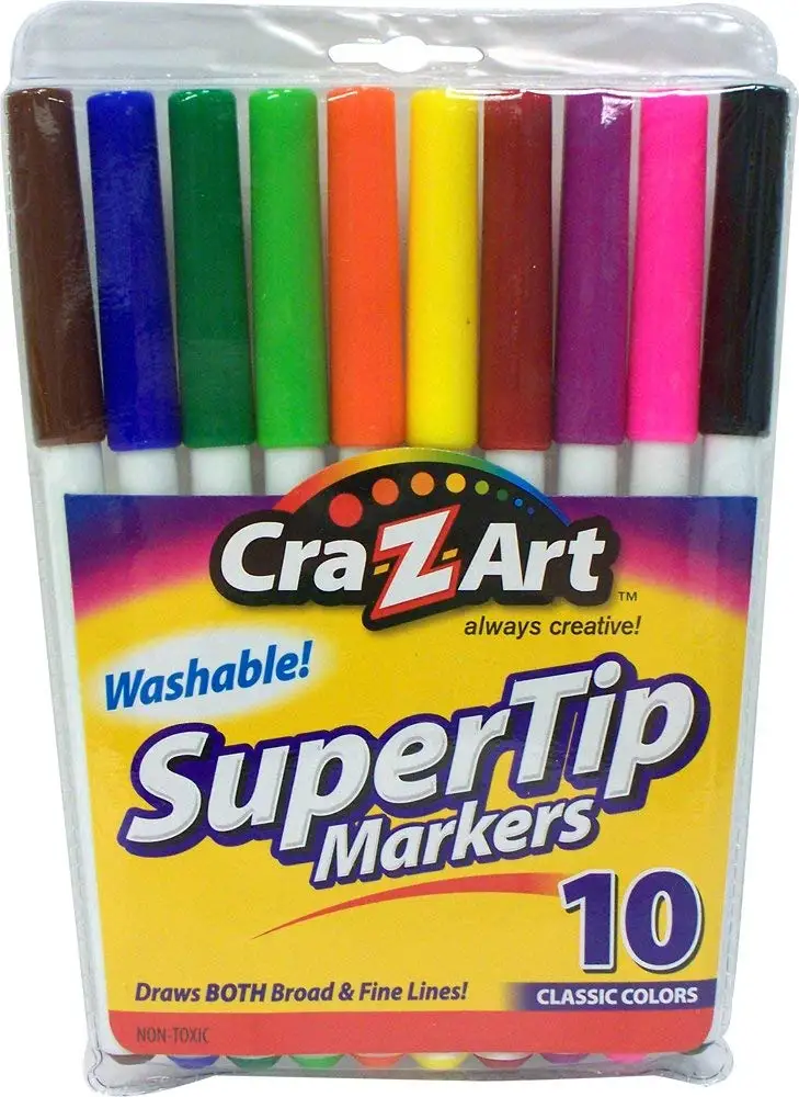 Cra-Z-art Classic Washable Super Tip Markers, 10 Count (10020). 