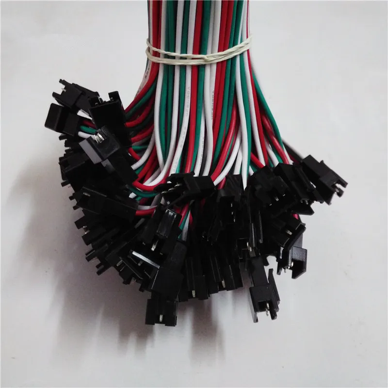 Black Red 8cm Length 2 Pins EL Wire Cable Connectors