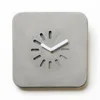 Grey Cement Square Desk Clock with White Hands and quartz movements