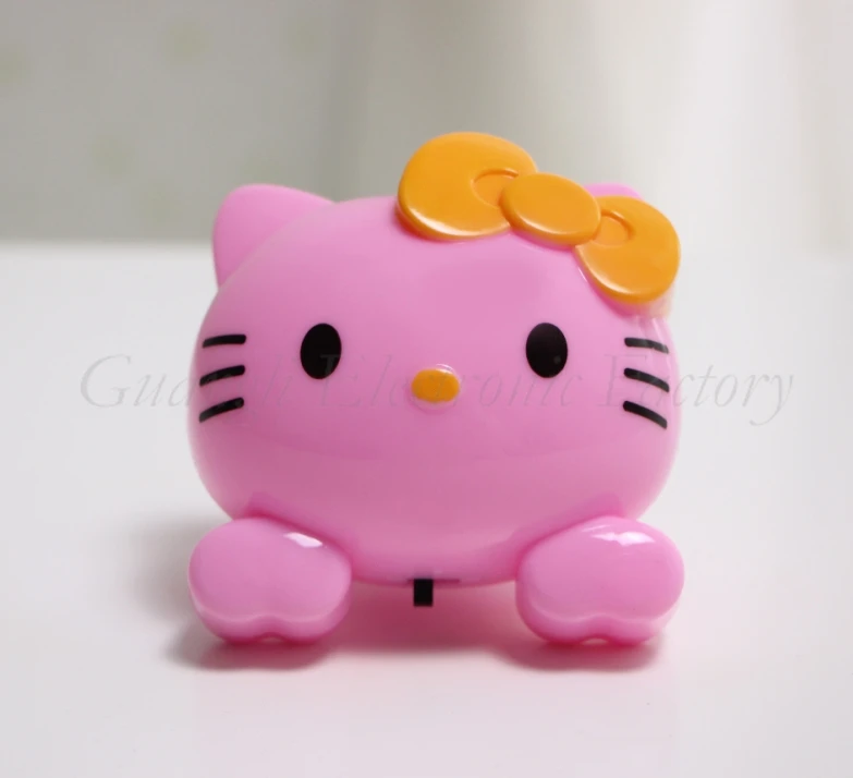 W085 4SMD mini switch plug in cat with cute bowtie night light For Baby Bedroom wall decoration