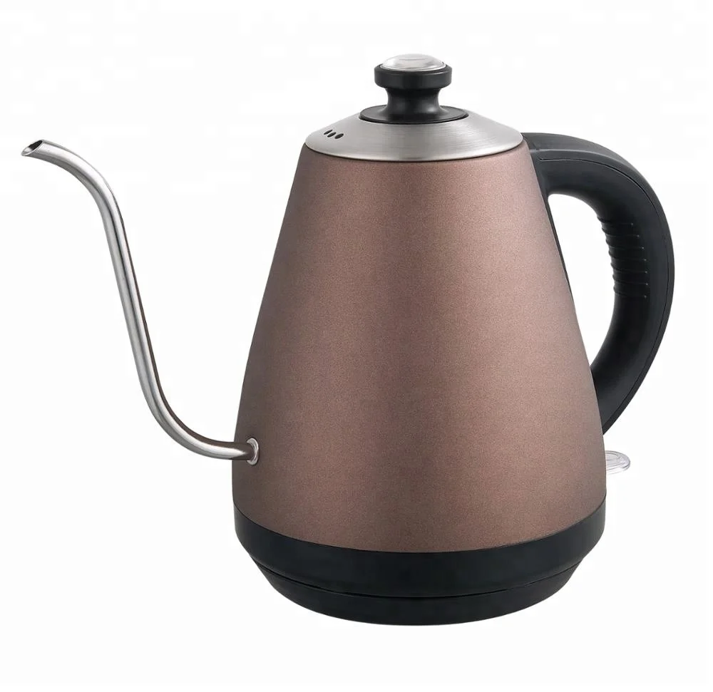 
1.0L Auto Shut-off Cordless Jug Electric Stainless Steel gooseneck Kettle for coffee and tea 