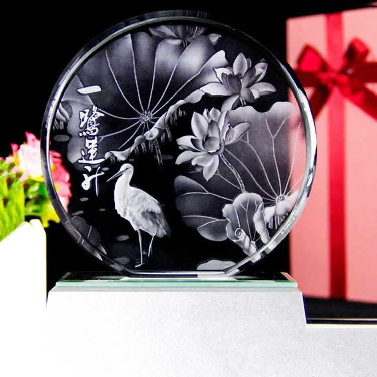 Noble 3d bird laser home decoration crystal project for sale supplier