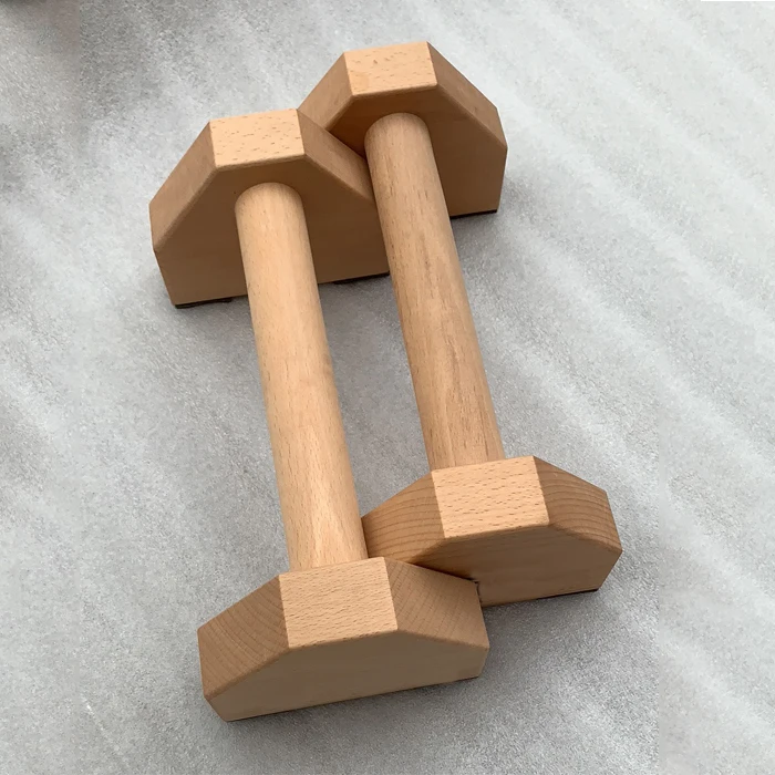 Home Fitness Equipment Wooden Material Push Up Bar Beech Wooden