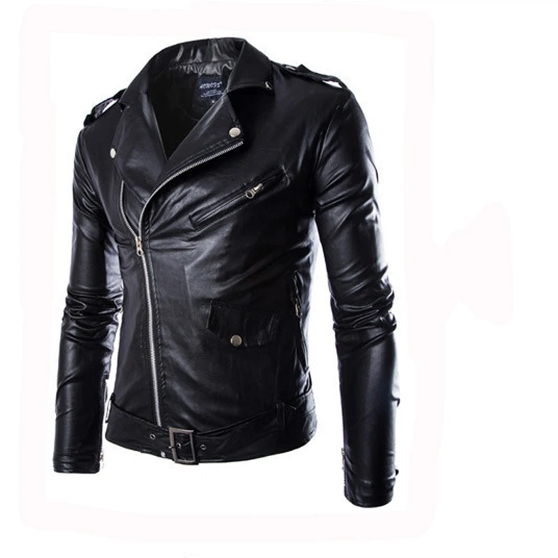 
Autumn and winter Men Washed PU Leather white black Casual Motorcycle Jacket with cheap price 