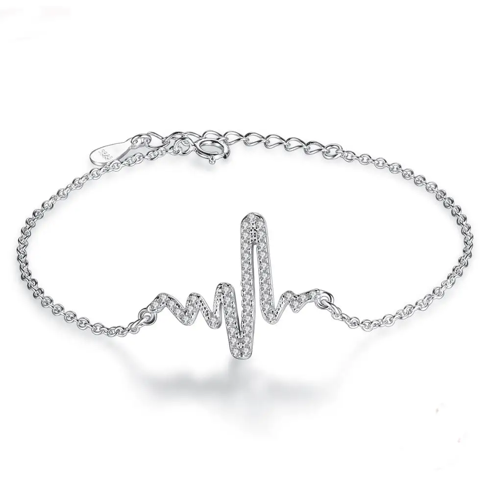 

Luxury 925 Sterling Silver Bracelet With Cubic Zircon Lightning Bracelets For Woman Fashion Jewelry Gift