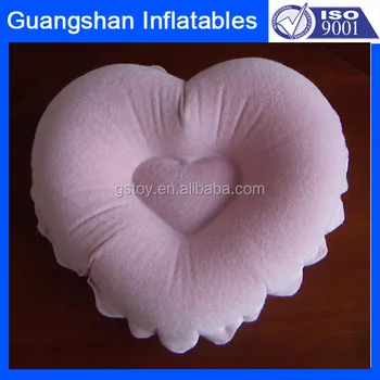Heart Shape Flocking Soft Inflatable Headrest Bath Pillow With