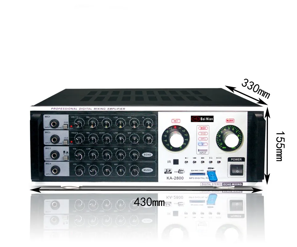 Bai Nian High Power Digital Stereo Karaoke Echo Mixing Amplifier Power