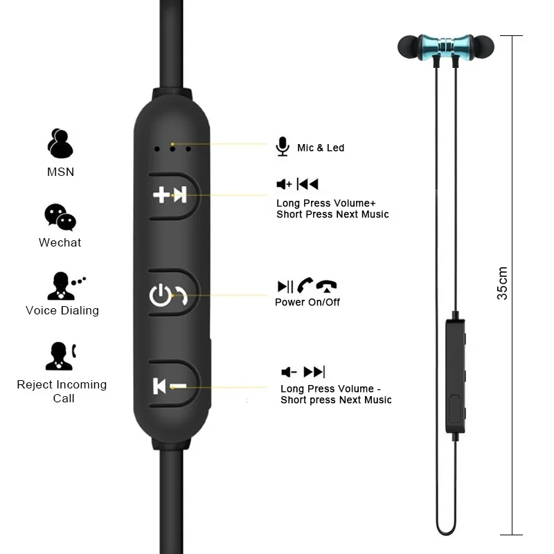 Amazon top seller wireless stereo earbuds XT-11 Magnetic earphone wireless wireless headset earphone for iphone for samsung - ANKUX.COM
