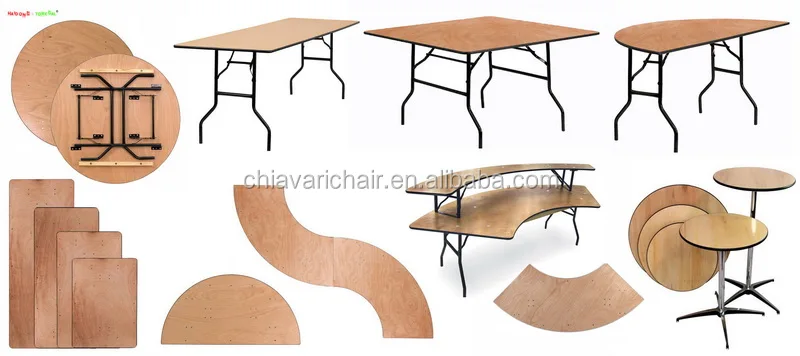 Plywood folding tables
