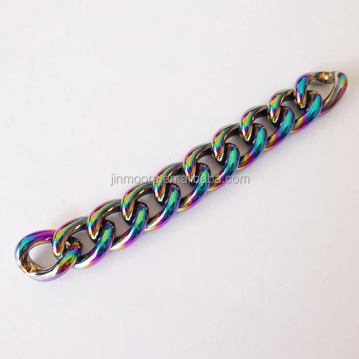 Aluminum Chains Chunky Twisted Chain Handles With Rainbow Color - Buy