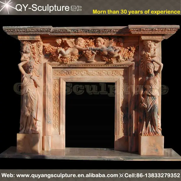 Hand Carved Small Fireplace Mantel