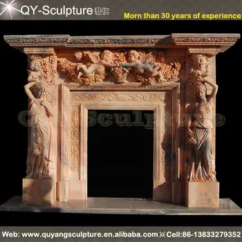 Hand Carved Small Fireplace Mantel