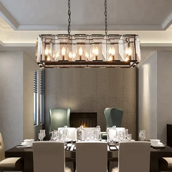 China Modern Harlow Rectangle Crystal Chandeliers Pendant Lights Crystal Chandeliers Pendant Lights