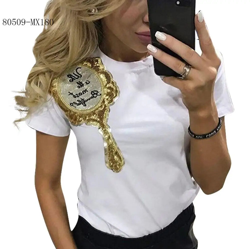 

80509-MX180 4 colors sequin design blouses for girls, N/a