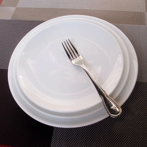 6piece White Ceramic Dinner Plate Set Flat Porcelain Plate Buy 6piece Dinner Plate Set