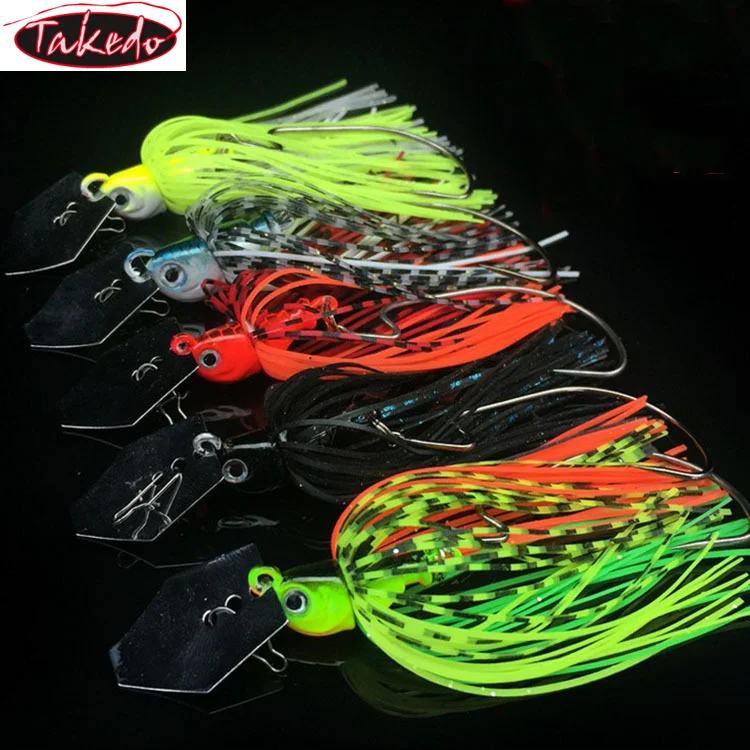 

TAKEDO YJ04 10g 14g spinnerbait blades saltwater lead jig head spinner rubber jig with silicone skirt